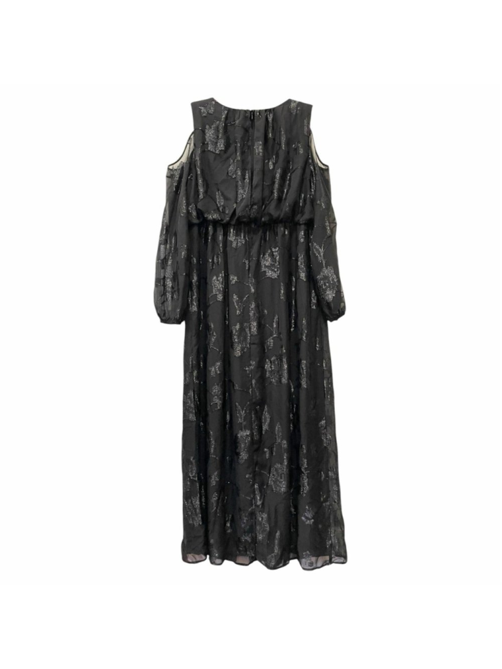 Jessica London Womens Size 14W Maxi Dress Floral Burnout Cold Shoulder Black - Picture 8 of 16